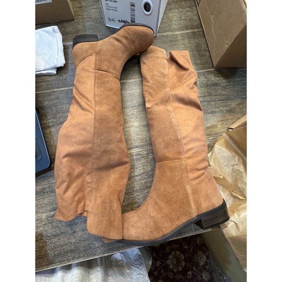 Lucky Brand Calypso Tall Pull-On Riding Boots in Ginger Size 5 - Picture 5 of 8